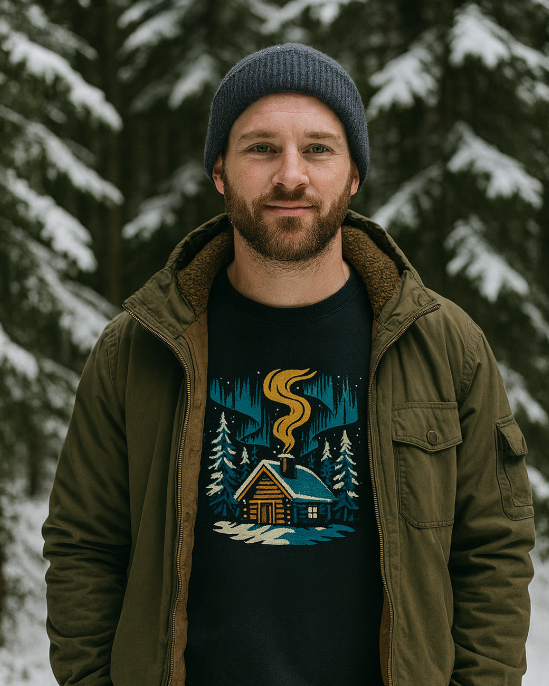 Northern Lights Cabin T-Shirt