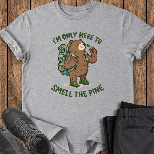 bear backpacking funny hiking t shirt